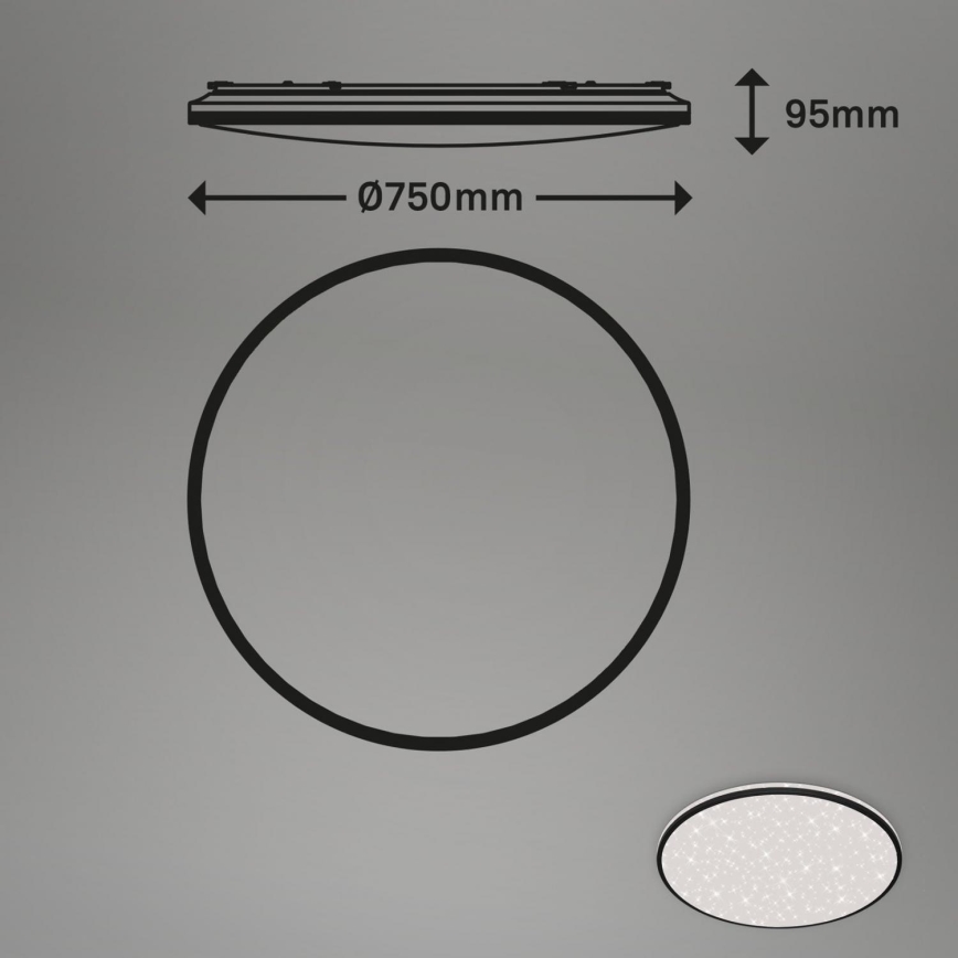 Brilo 3447-315 - Plafonnier à intensité variable STARRY SKY LED/80W/230V 3000-6000K + télécommande