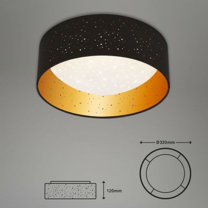 Brilo 3482-015 - LED Plafondlamp MAILA STARRY LED/12W/230V zwart/goud