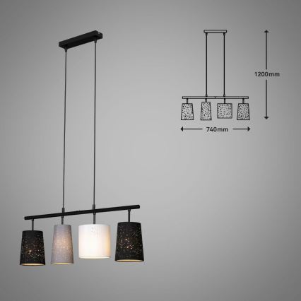 Brilo 4027-045 - Hanglamp aan een koord SHADES 4xE27/40W/230V