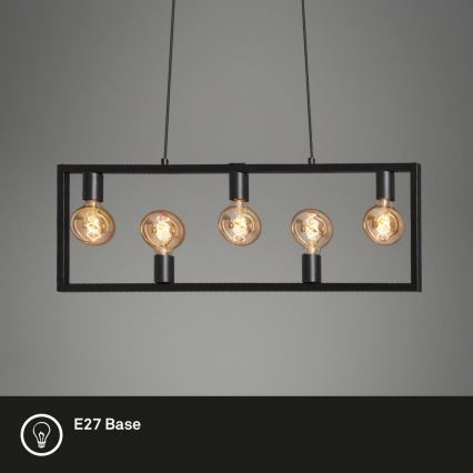 Brilo 4028-055 - Hanglamp aan een koord KOTAK VINTAGE 5xE27/40W/230V