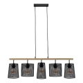 Brilo 4078-054 - Hanglamp aan kabel WOOD & STYLE 5xE27/60W/230V