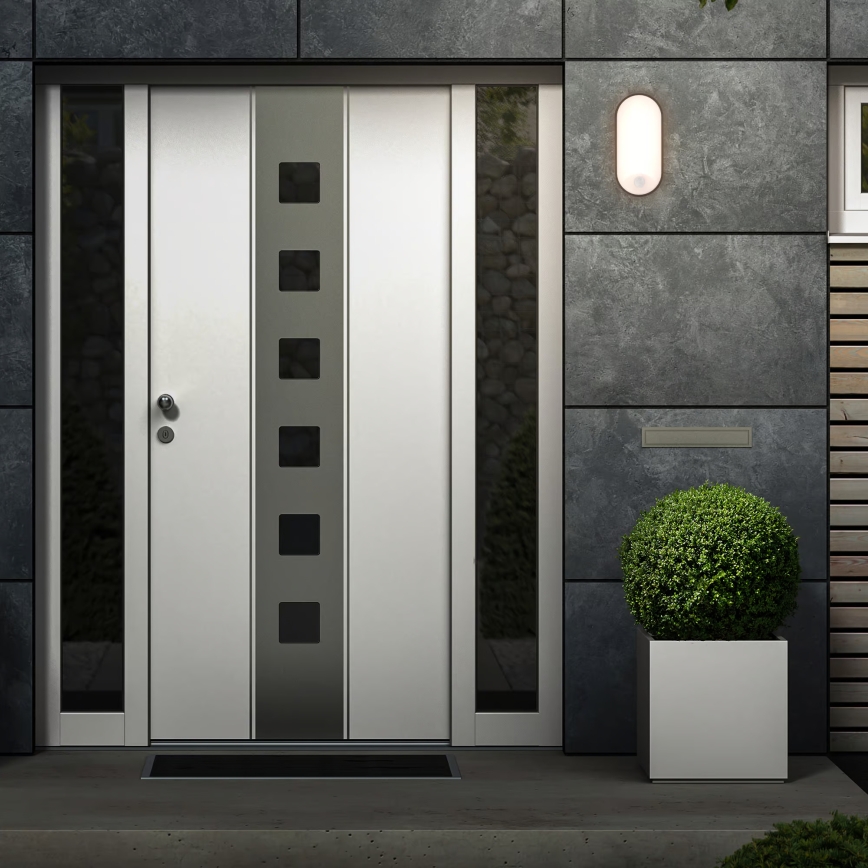 Brilo - Applique murale d'extérieur LED avec capteur de mouvement et de crépuscule RUCH LED/12W/230V IP65 noire