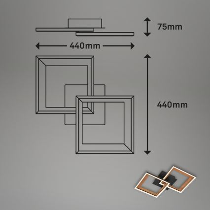 Brilo - Dimbare LED bevestigde hanglamp FRAME 2xLED/11W/230V