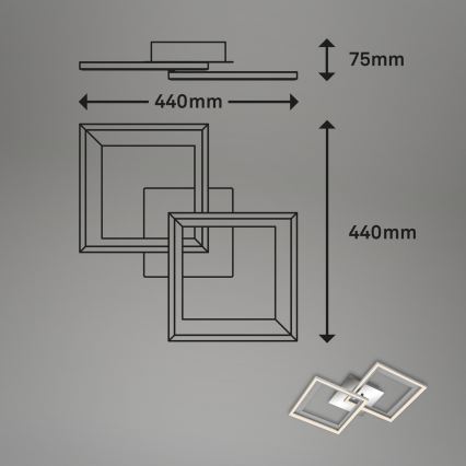 Brilo - Dimbare LED bevestigde hanglamp FRAME 2xLED/11W/230V