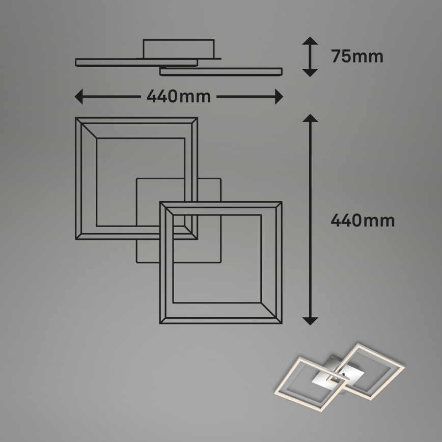 Brilo - Dimbare LED bevestigde hanglamp FRAME 2xLED/11W/230V