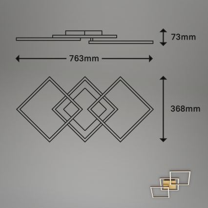 Brilo - Dimbare LED bevestigde hanglamp FRAME LED/30W/230V