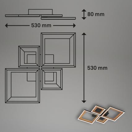 Brilo - Dimbare LED bevestigde hanglamp FRAME LED/38W/230V