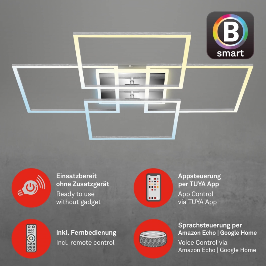 Brilo - Dimbare LED bevestigde hanglamp FRAME LED/50W/230V 2700-6500K Wi-Fi Tuya + afstandsbediening