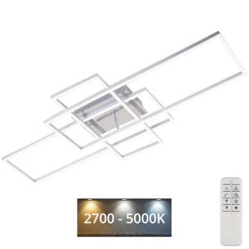 Brilo - Dimbare LED bevestigde hanglamp FRAME LED/51W/230V 2700-5000K mat chroom + afstandsbediening