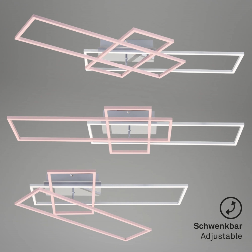 Brilo - Dimbare LED bevestigde hanglamp FRAME LED/51W/230V 2700-5000K mat chroom + afstandsbediening