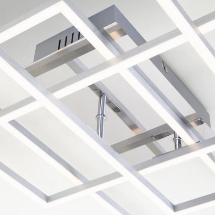 Brilo - Dimbare LED bevestigde hanglamp FRAME LED/51W/230V 2700-5000K mat chroom + afstandsbediening