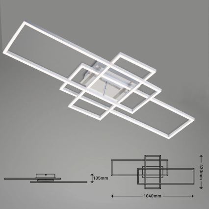 Brilo - Dimbare LED bevestigde hanglamp FRAME LED/51W/230V 2700-5000K chroom + afstandsbediening