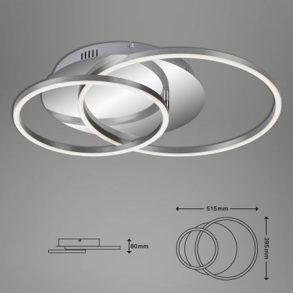 Brilo - Dimbare LED-plafondlamp FRAMES LED/14W/230V + LED/22W 3000K