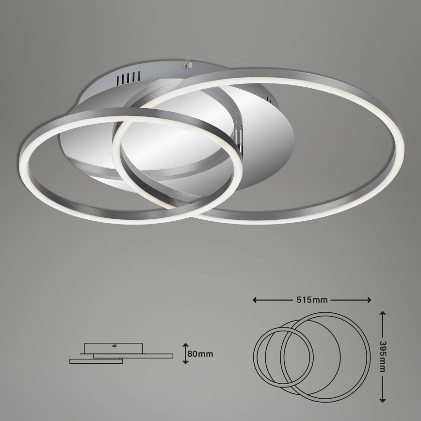Brilo - Dimbare LED-plafondlamp FRAMES LED/14W/230V + LED/22W 3000K
