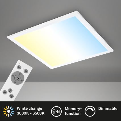 Brilo - LED-dimbare plafondlamp LED/21W/230V 3000-6500K 38x38 cm wit + afstandsbediening