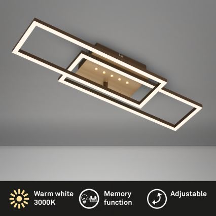 Brilo - Dimbare LED-plafondlamp LED/30W/230V 3000K bruin