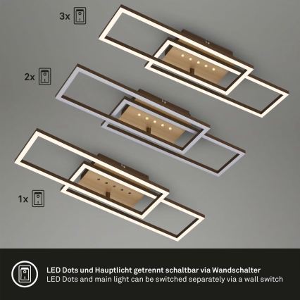 Brilo - Dimbare LED-plafondlamp LED/30W/230V 3000K bruin