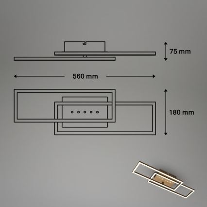 Brilo - Dimbare LED-plafondlamp LED/30W/230V 3000K bruin