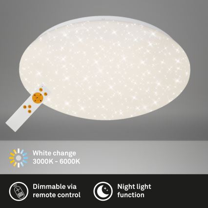 Brilo - Dimbare LED plafondlamp STARRY SKY LED/22W/230V 3000-6000K + afstandsbediening