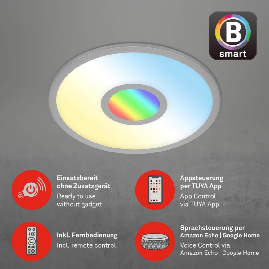 Brilo - Dimbare LED RGB plafondlamp CENTRO LED/24W/230V 2700-6500K Wi-Fi Tuya + afstandsbediening