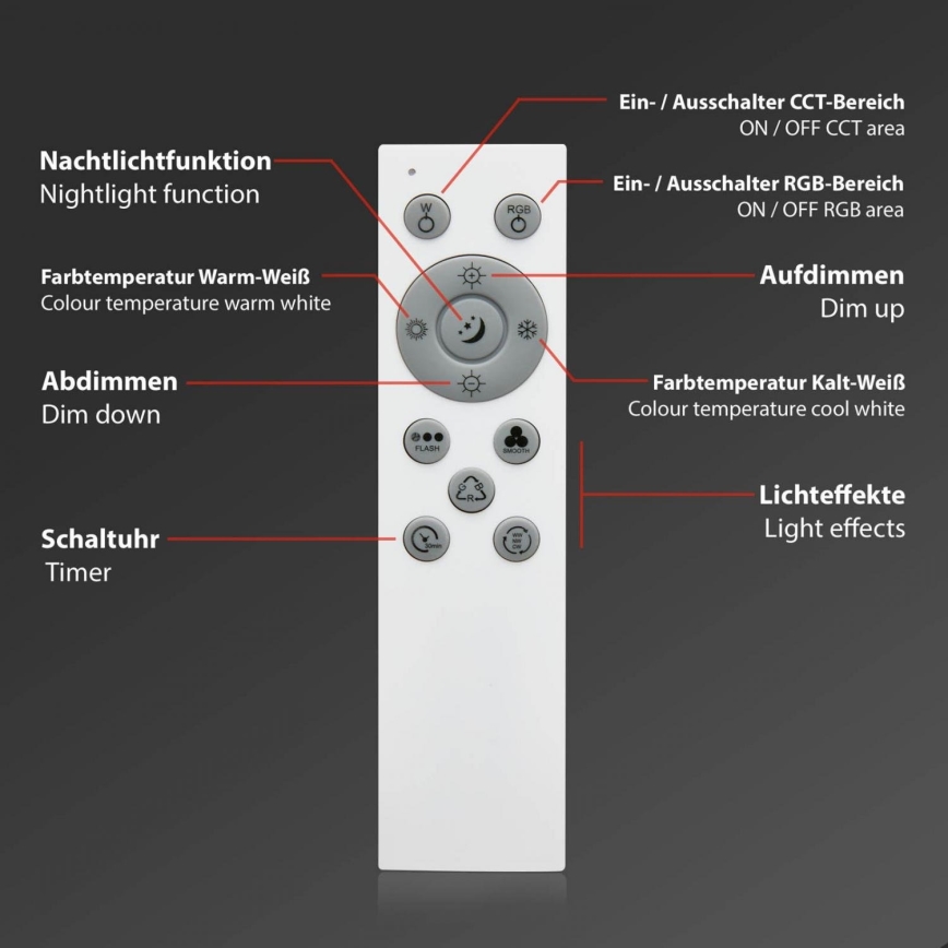 Brilo - Dimbare LED RGB plafondlamp CENTRO LED/24W/230V 2700-6500K Wi-Fi Tuya + afstandsbediening