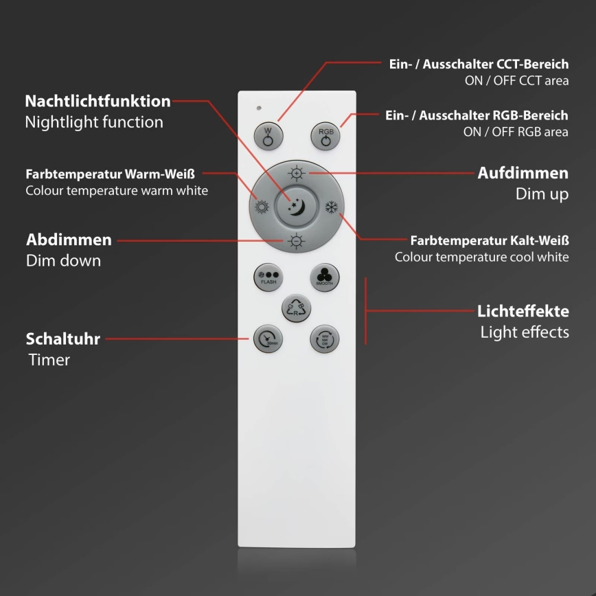 Brilo - Dimbare LED RGB plafondlamp CENTRO LED/24W/230V 2700-6500K Wi-Fi Tuya + afstandsbediening
