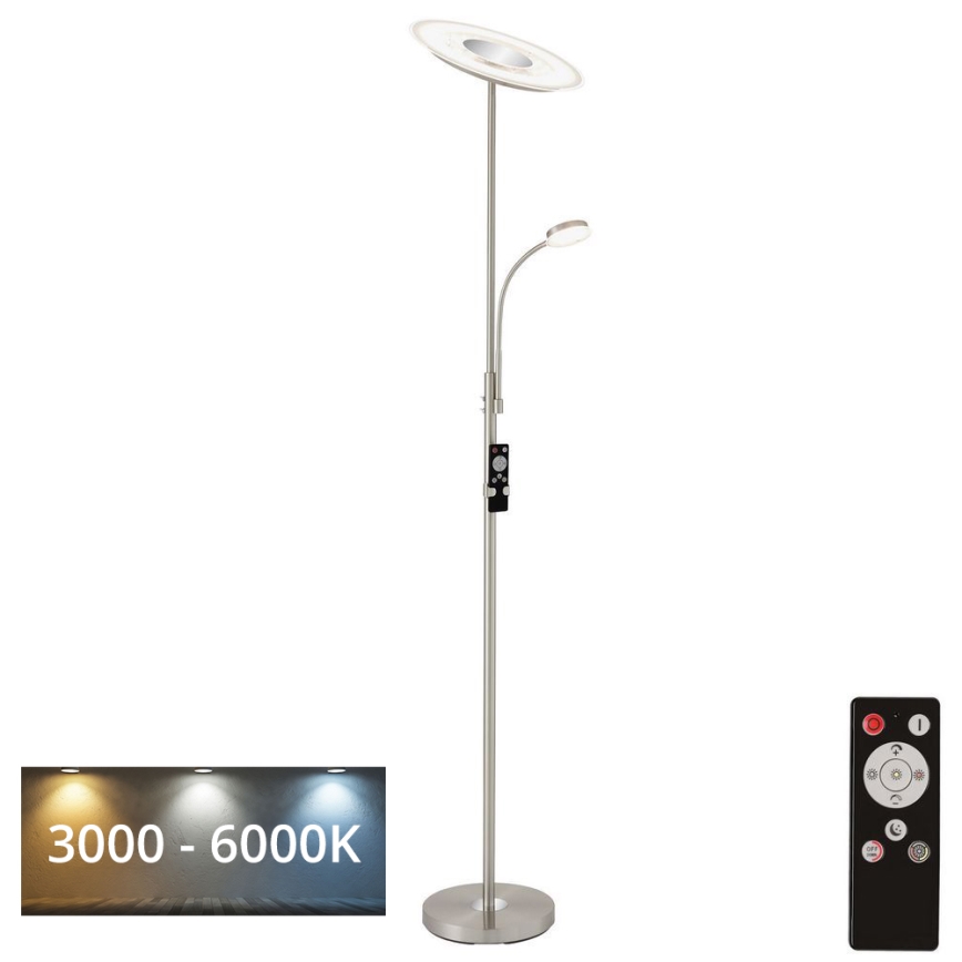 Brilo - Dimbare LED Staande lamp LED/29,5W/230V + LED/3,5W 3000-6000K + afstandsbediening