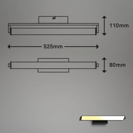 Brilo - Dimbare LED wandverlichting LED/18W/230V 2700-4000K zwart