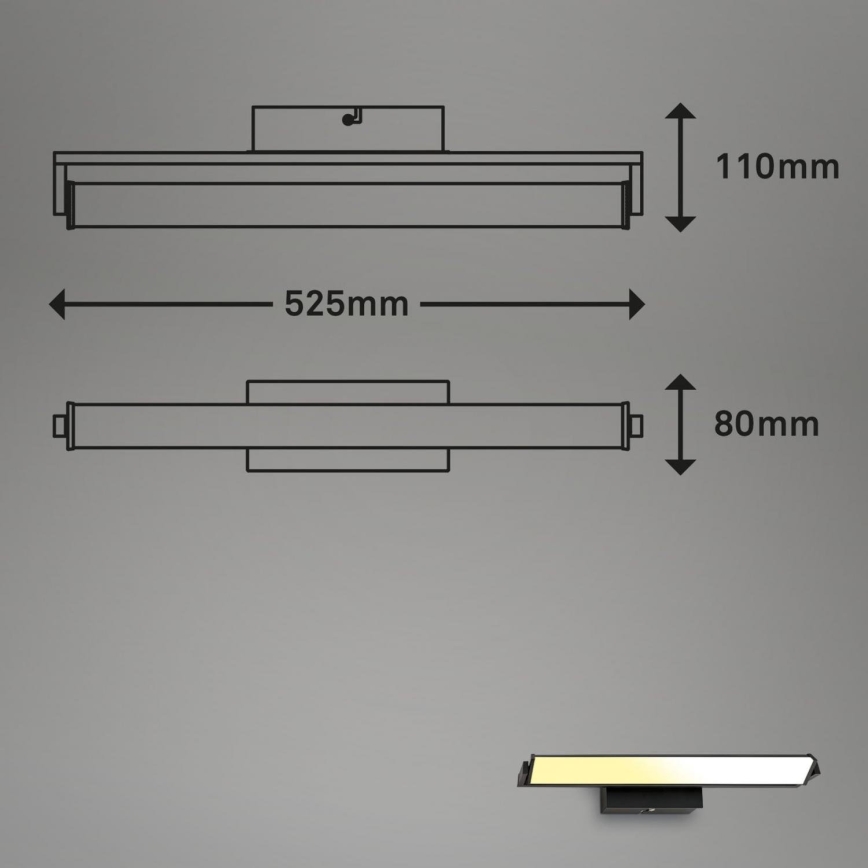 Brilo - Dimbare LED wandverlichting LED/18W/230V 2700-4000K zwart