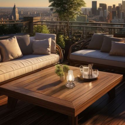 Brilo - LED dimbare oplaadbare tafellamp voor buiten KANEA LED/1,5W/5V IP44 1200 mAh bronskleurig