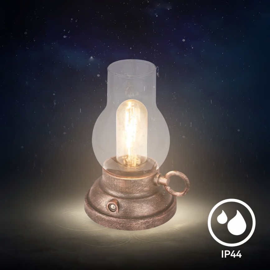 Brilo - LED dimbare oplaadbare tafellamp voor buiten KANEA LED/1,5W/5V IP44 1200 mAh bronskleurig