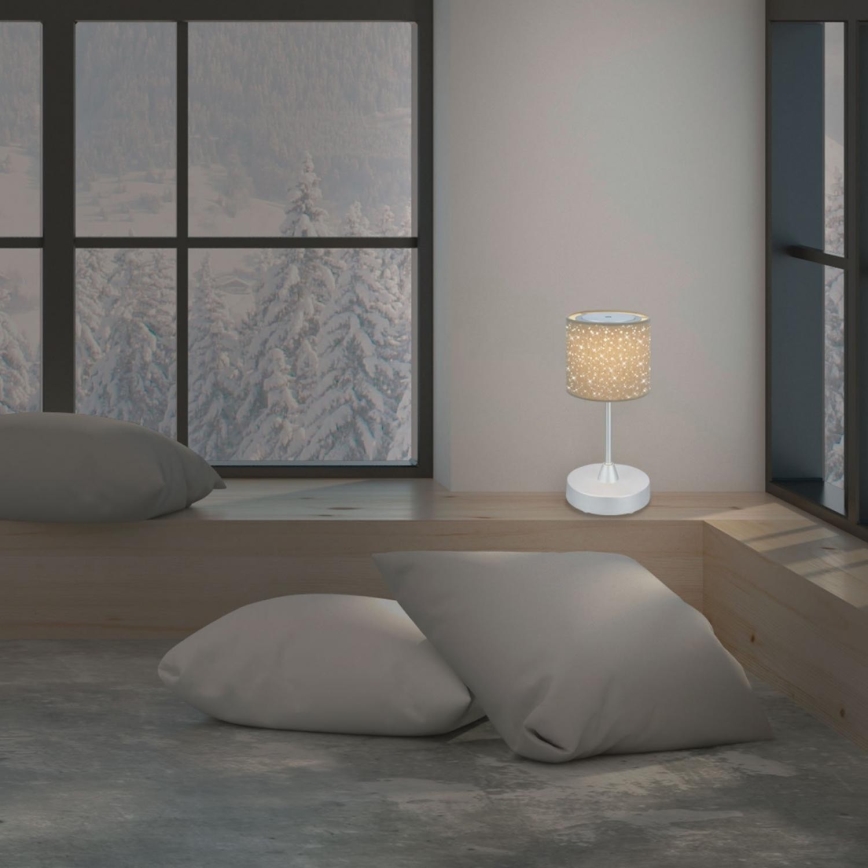Brilo - Dimbare oplaadbare LED buiten tafellamp LOLE LED/3W/5V 2000mAh IP44 zilver/beige