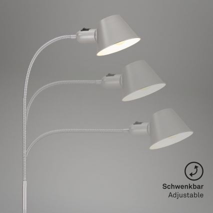 Brilo - Flexibel Staande lamp 1xE27/10W/230V zilver