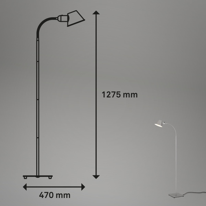 Brilo - Flexibel Staande lamp 1xE27/10W/230V zilver