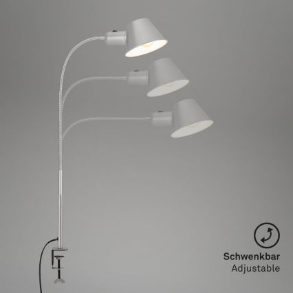 Brilo - Flexibele tafellamp met klem 1xE27/10W/230V zilver