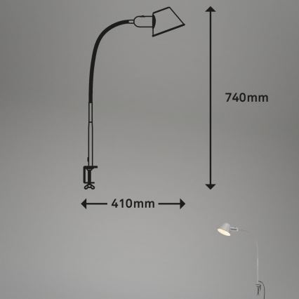 Brilo - Flexibele tafellamp met klem 1xE27/10W/230V zilver