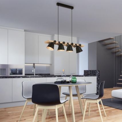 Brilo - Hanglamp aan een koord TALLE 4xE27/40W/230V rubberen boom