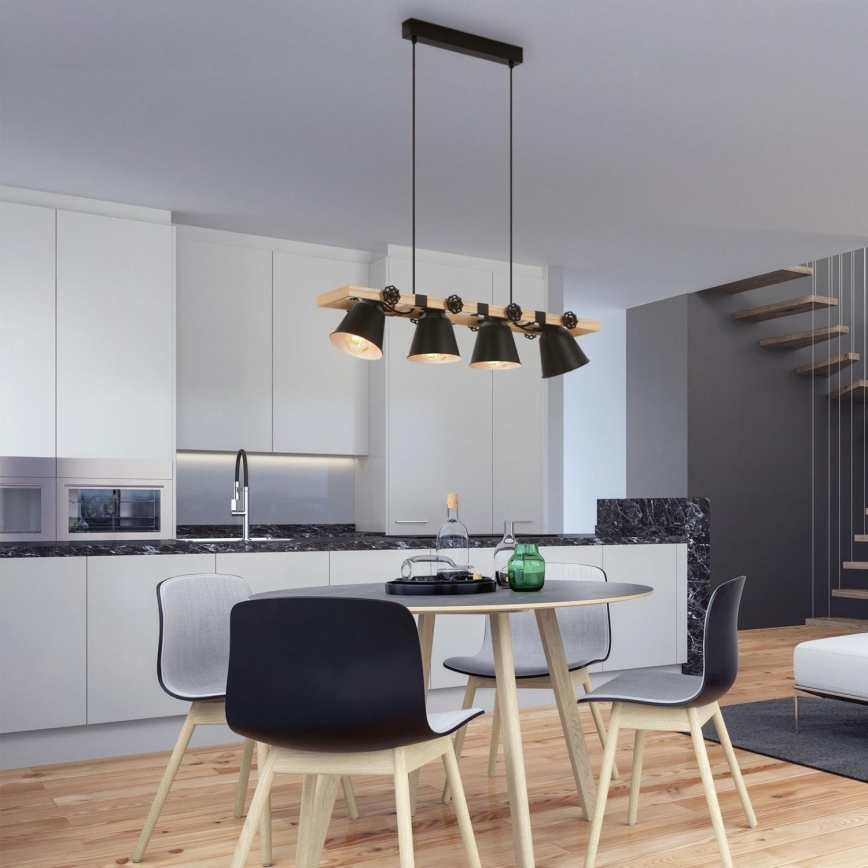 Brilo - Hanglamp aan een koord TALLE 4xE27/40W/230V rubberen boom
