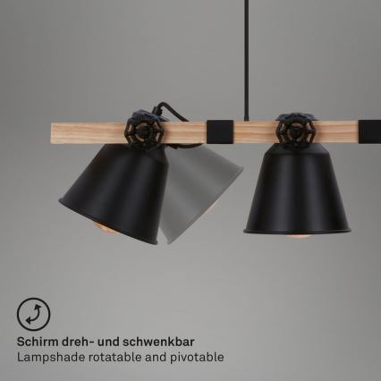 Brilo - Hanglamp aan een koord TALLE 4xE27/40W/230V rubberen boom