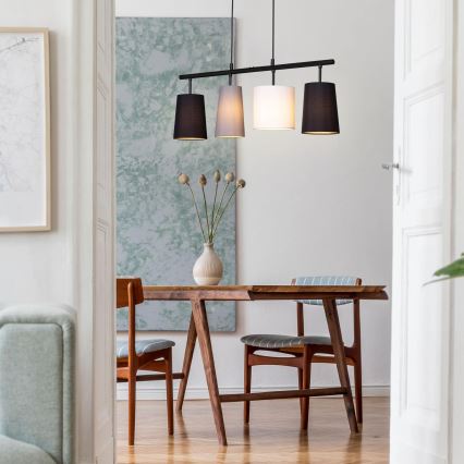 Brilo - Hanglamp aan kabel 4xE27/40W/230V zwart/grijs/wit
