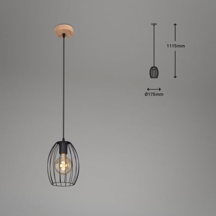 Brilo - Hanglamp aan kabel WAKTU 1xE27/60W/230V