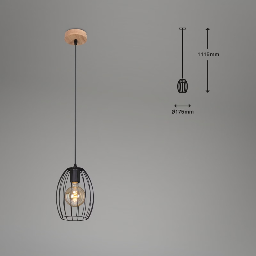 Brilo - Hanglamp aan kabel WAKTU 1xE27/60W/230V
