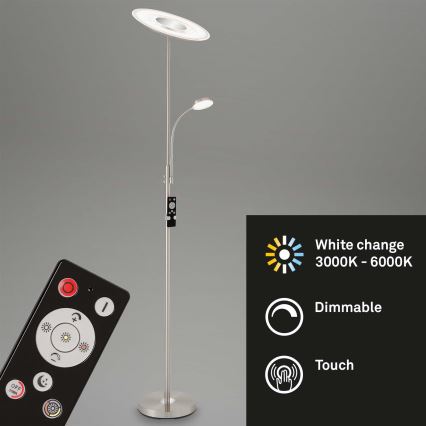 Brilo - Lampadaire à intensité variable LED/29,5W/230V + LED/3,5W 3000-6000K + télécommande