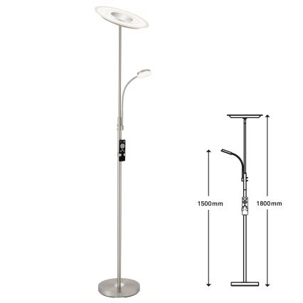 Brilo - Lampadaire à intensité variable LED/29,5W/230V + LED/3,5W 3000-6000K + télécommande