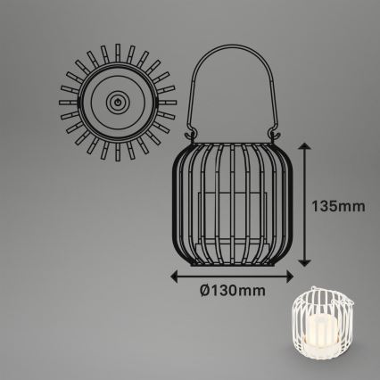 Brilo - Lampe de table d'extérieur à intensité variable et rechargeable LED/2W/5V IP44 blanc