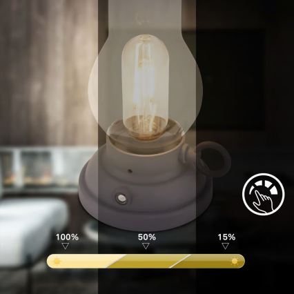 Brilo - Lampe de table d'extérieur LED rechargeable et dimmable KANEA LED/1,5W/5V IP44 1200 mAh anthracite