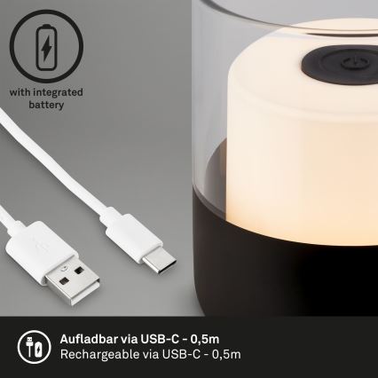 Brilo - Lampe de table d'extérieur rechargeable LED dimmable LILET LED/2W/5V IP44