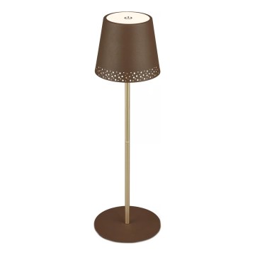 Brilo - Lampe de table d'extérieur tactile, rechargeable et dimmable LED KIKI LED/2,6W/5V IP44 2600 mAh marron