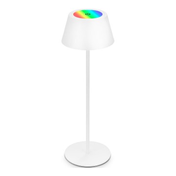 Brilo - Lampe de table d'extérieur tactile rechargeable LED RGB dimmable KIKI LED/2,6W/5V IP44 2600 mAh blanche