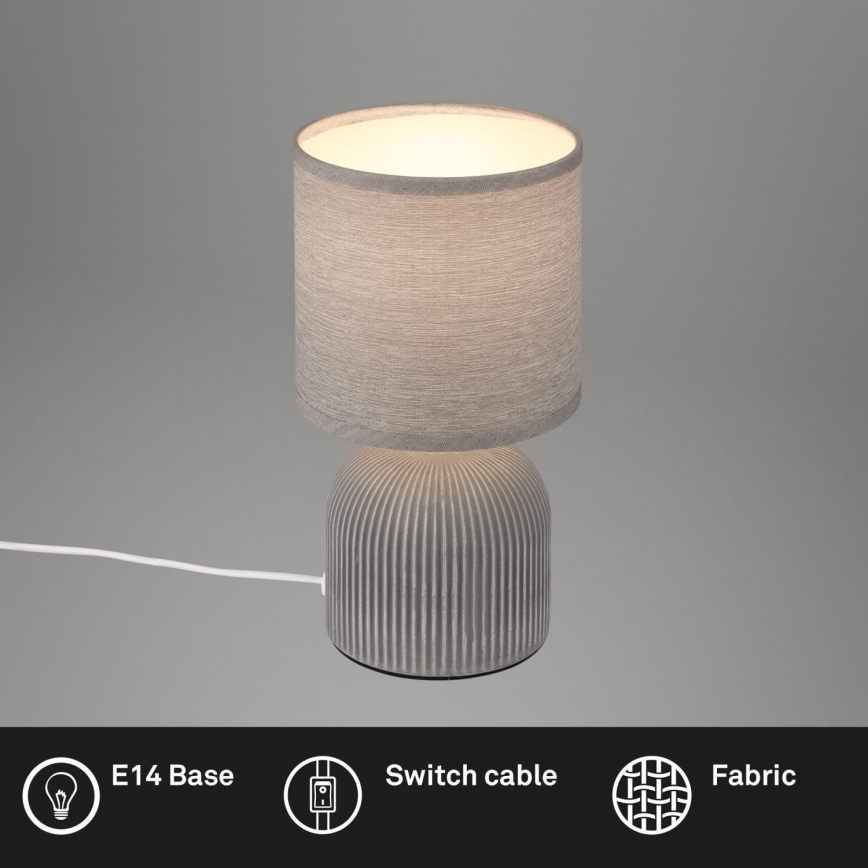 Brilo - Lampe de table INO 1xE14/10W/230V grise